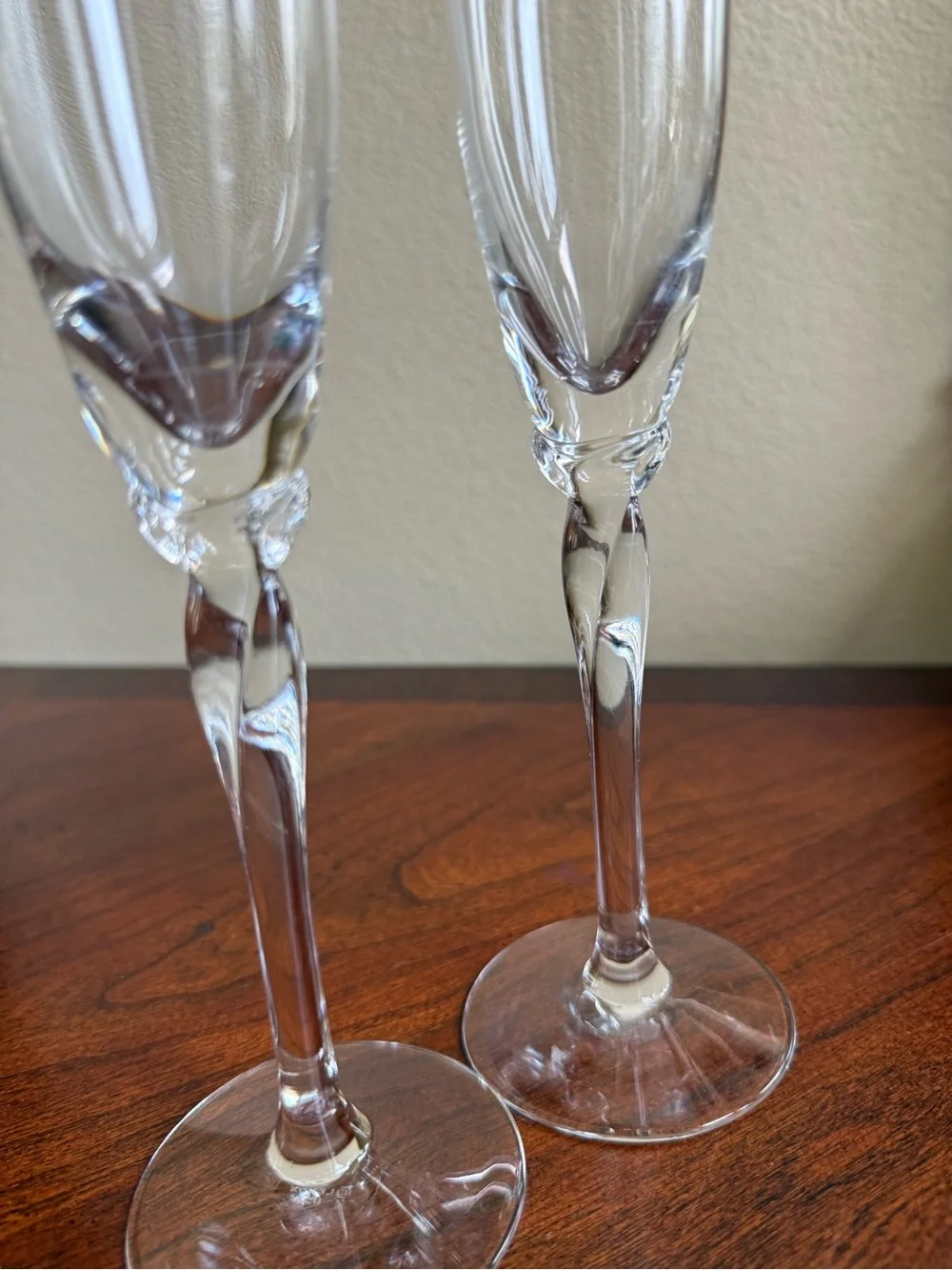 Pair of Lenox Elegance fluted champagne glasses